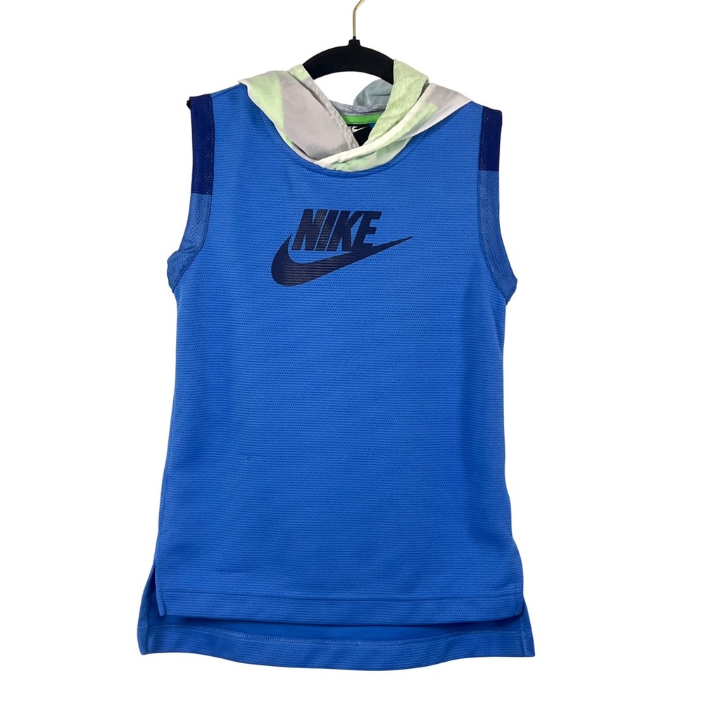 Nike Kids Blue Sleeveless Sporty Top Boys XS Streetwear Loungewear Athletic
